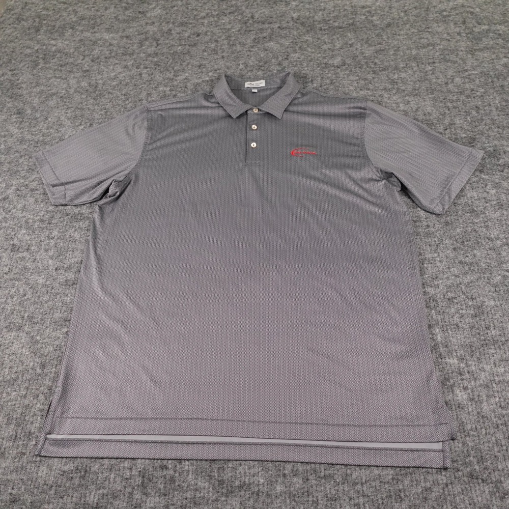 Peter Millar Summer Comfort Polo‎ Shirt Extra Large Gray Golf Performance